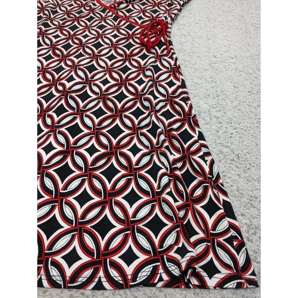 Taboo Vintage Mini Dress Made in USA Small Red Black Geometric‎ Gothic Emo Y2K - Picture 4 of 16